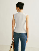 Metal Detail Split Vest - Maison Sydney