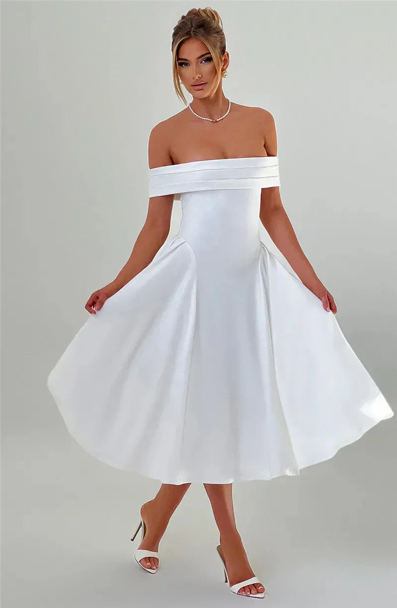 BENNET MIDI DRESS - WHITE - Maison Sydney