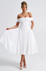 BENNET MIDI DRESS - WHITE - Maison Sydney