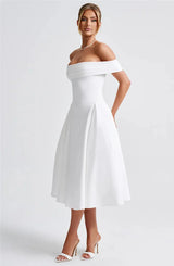 BENNET MIDI DRESS - WHITE - Maison Sydney