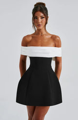 NOIR MINI DRESS - BLACK/WHITE - Maison Sydney