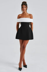 NOIR MINI DRESS - BLACK/WHITE - Maison Sydney