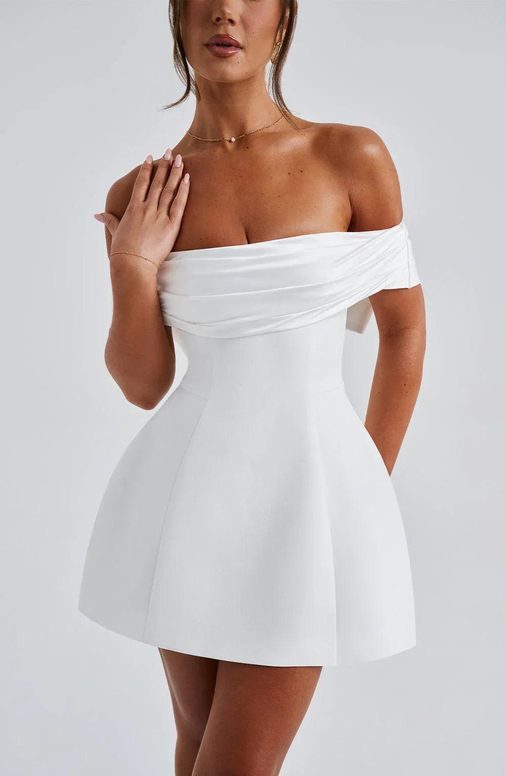 NOIR MINI DRESS - IVORY - Maison Sydney