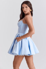 SELENA MINI DRESS - BLUE - Maison Sydney