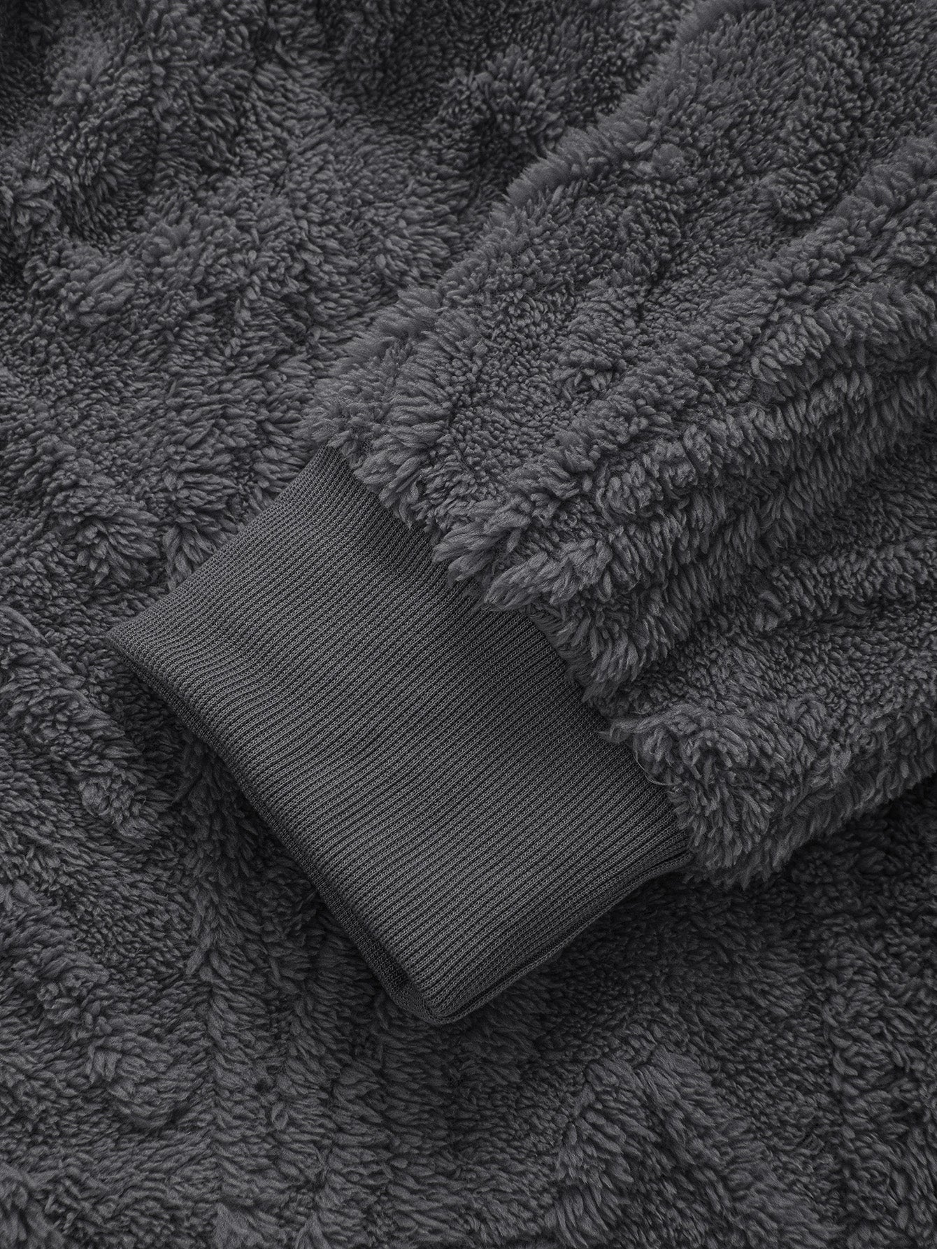 Geometric Jacquard Zip Up Teddy Hoodie - Maison Sydney