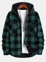 Flannel Fleece Lined Hooded Shirt - Maison Sydney