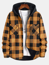 Flannel Fleece Lined Hooded Shirt - Maison Sydney