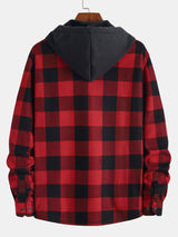 Flannel Fleece Lined Hooded Shirt - Maison Sydney