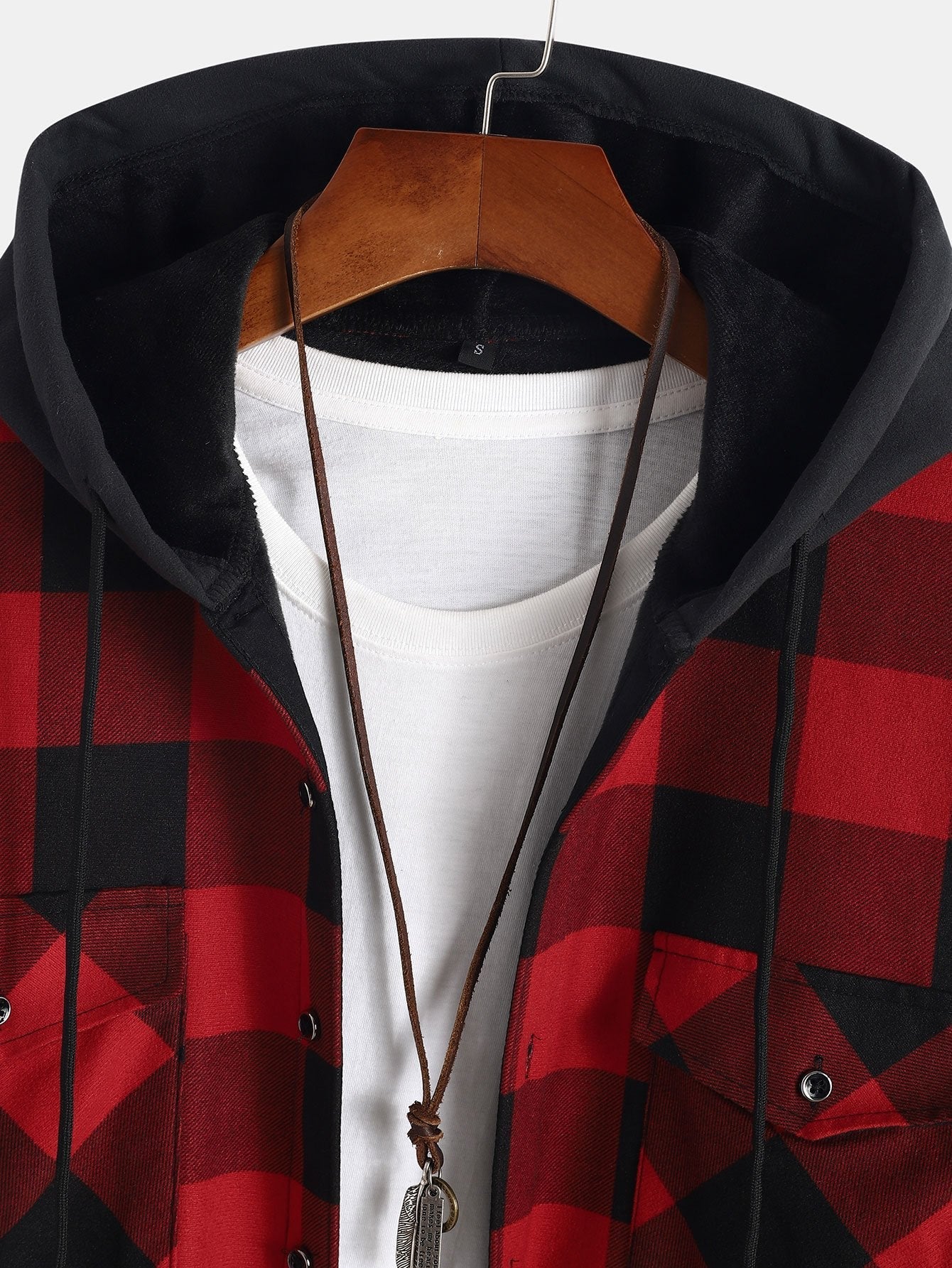 Flannel Fleece Lined Hooded Shirt - Maison Sydney