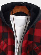 Flannel Fleece Lined Hooded Shirt - Maison Sydney
