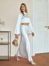 Minimalist Crop Satin Skirt Set - Maison Sydney