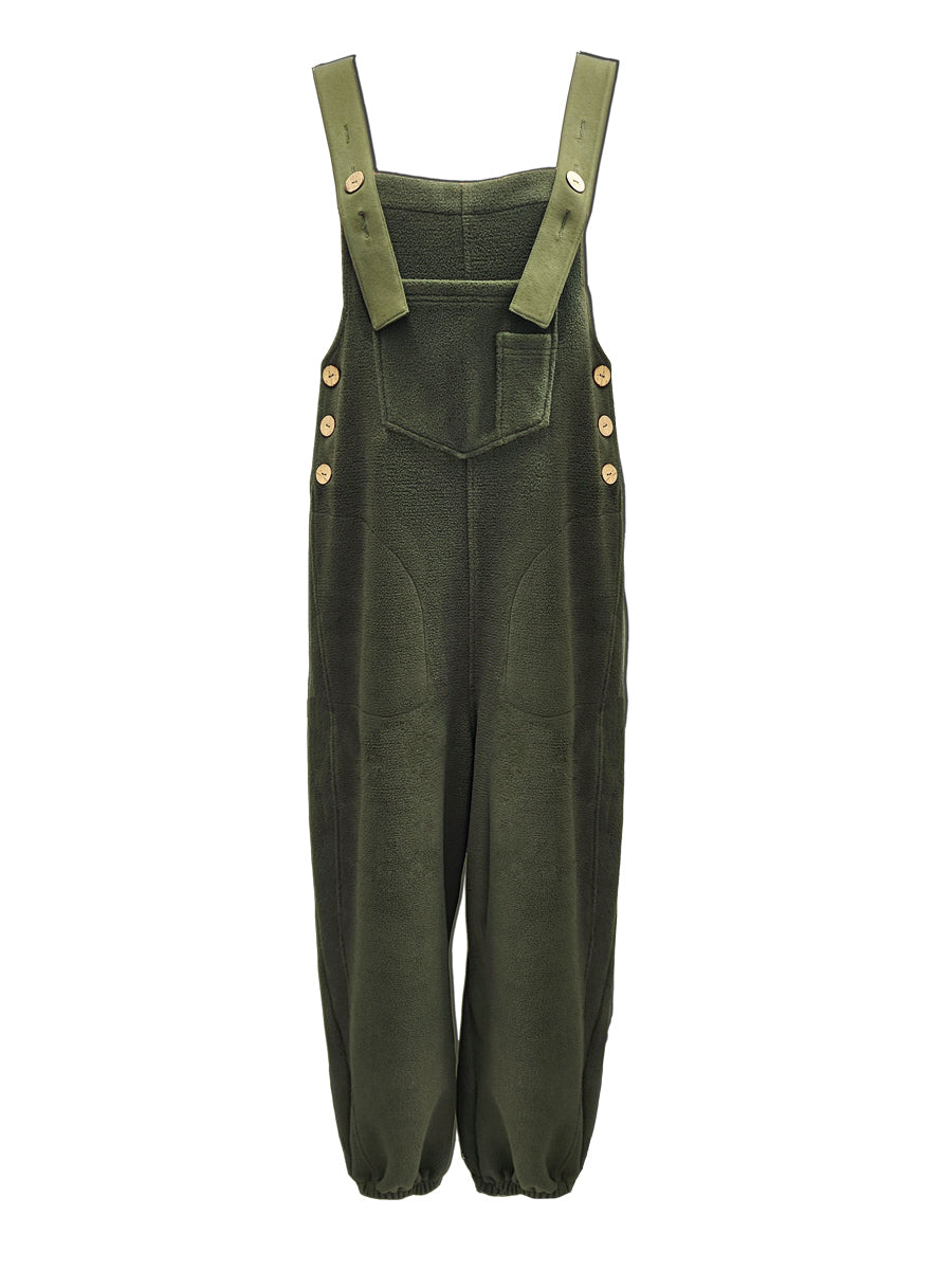 Loose Fit Distressed Denim Overalls - Threadford