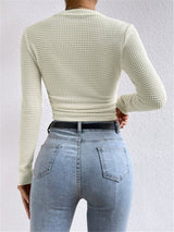 Plain Waffle Slim Sweater - Maison Sydney