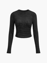 Plain Waffle Slim Sweater - Maison Sydney
