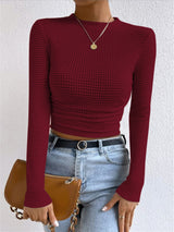 Plain Waffle Slim Sweater - Maison Sydney