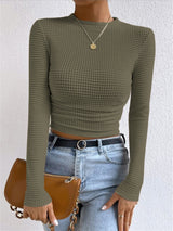 Plain Waffle Slim Sweater - Maison Sydney
