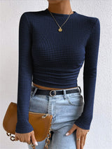 Plain Waffle Slim Sweater - Maison Sydney