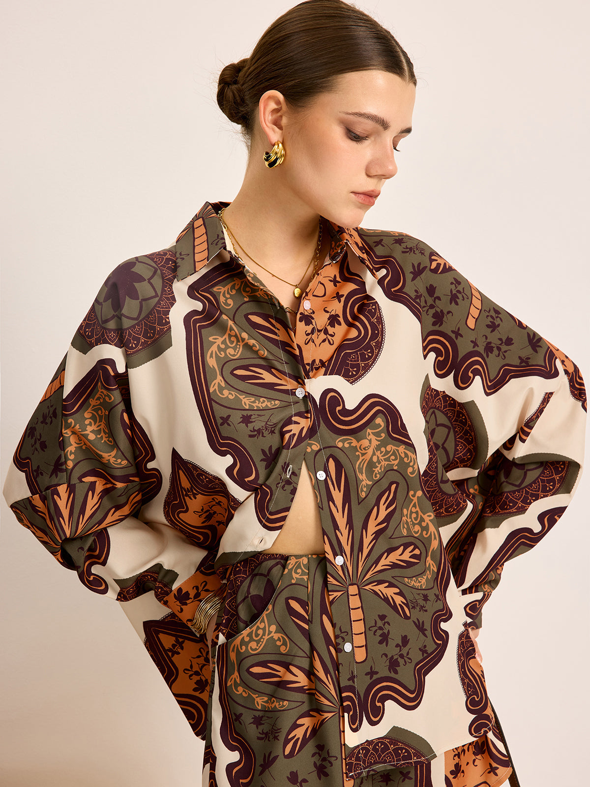 Printed Shirt Shorts Set - Maison Sydney