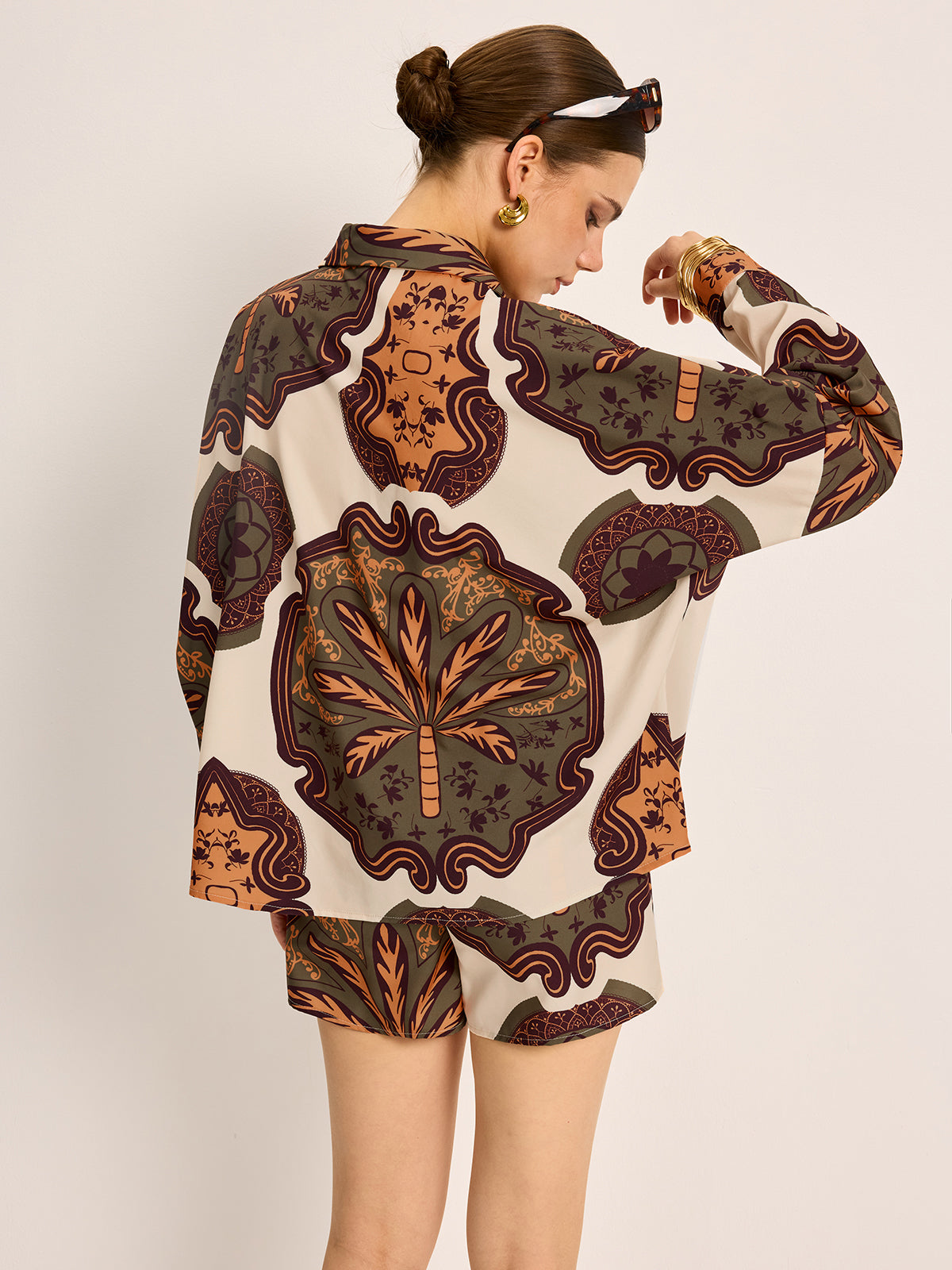 Printed Shirt Shorts Set - Maison Sydney