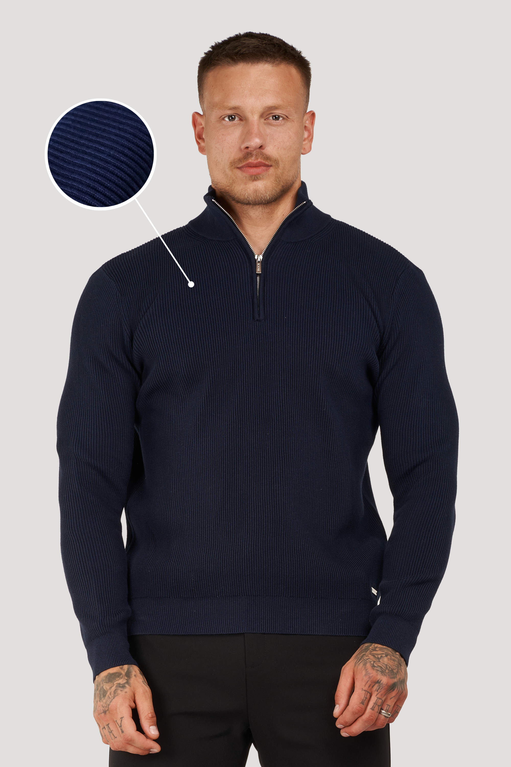 THE RENZO HALF ZIP SWEATER - Maison Sydney