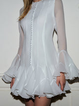 Romance Ruffle Sheer Dress - Maison Sydney