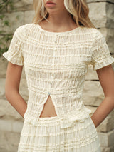 Ruffled Crop Top Skirt Set - Maison Sydney