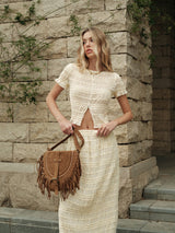 Ruffled Crop Top Skirt Set - Maison Sydney