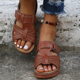 Orthopedic Leather Open-Toe Sandals for Women - Maison Sydney