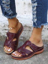 Orthopedic Leather Open-Toe Sandals for Women - Maison Sydney