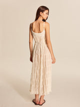 Semi-Sheer Strappy Pleated Dress - Maison Sydney