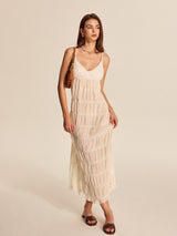 Semi-Sheer Strappy Pleated Dress - Maison Sydney