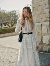 Lace Trim Tiered Skirt Set - Maison Sydney