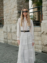 Lace Trim Tiered Skirt Set - Maison Sydney