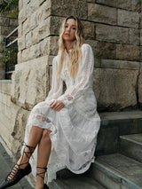 Lace Trim Tiered Skirt Set - Maison Sydney