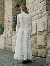 Lace Trim Tiered Skirt Set - Maison Sydney