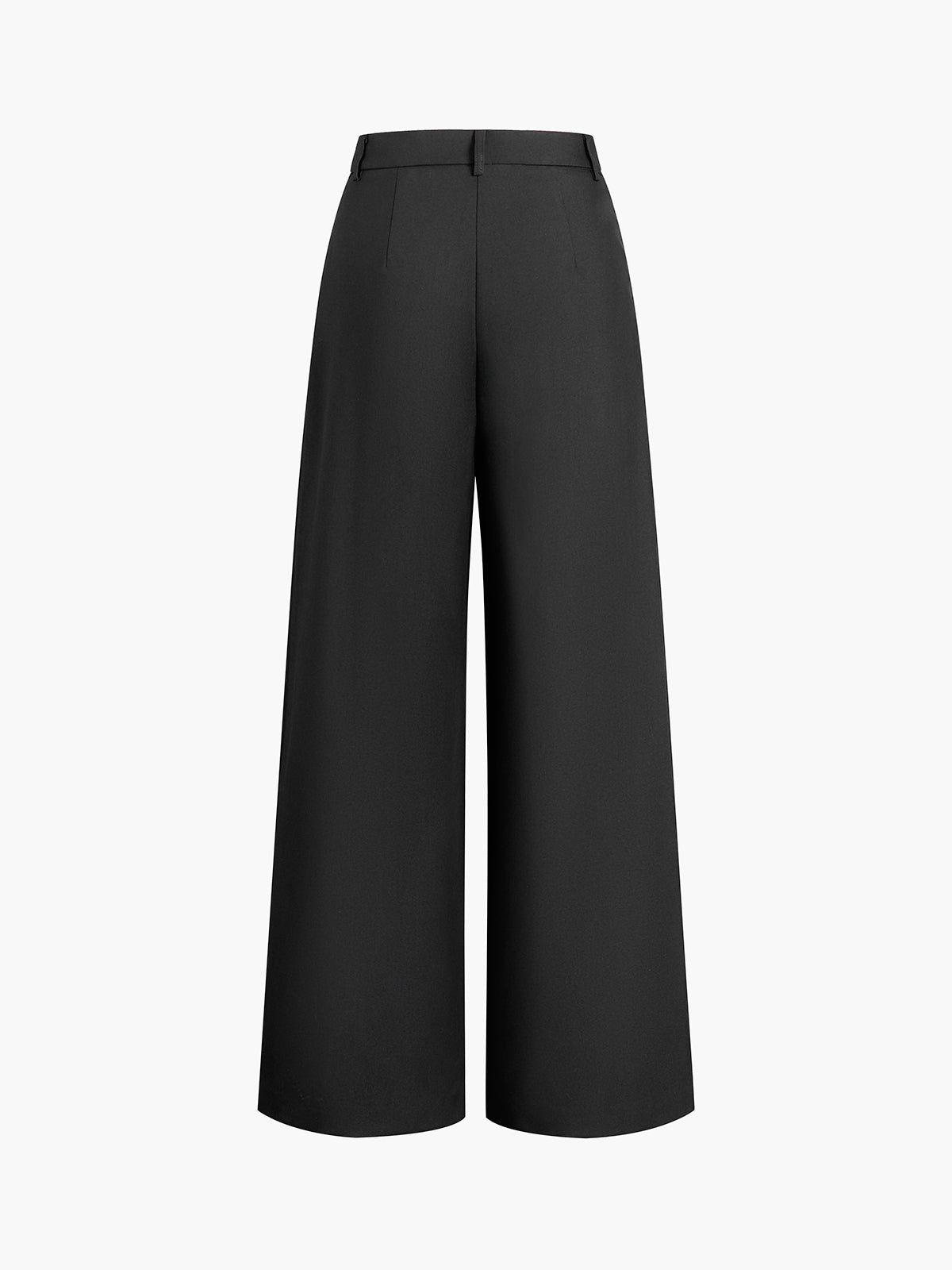 Solid Wide Leg Pants Without Belt - Maison Sydney