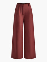 Solid Wide Leg Pants Without Belt - Maison Sydney