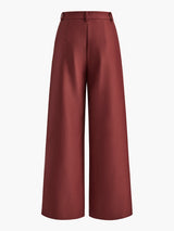 Solid Wide Leg Pants Without Belt - Maison Sydney