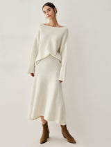 Oversized Sweater Two Piece Skirt Set - Maison Sydney