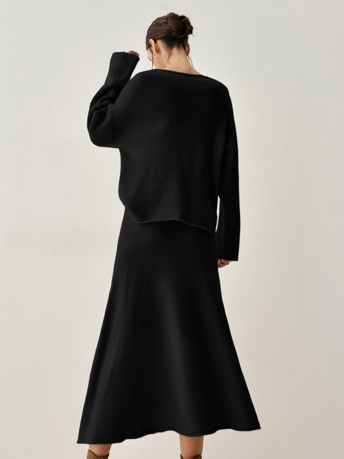 Oversized Sweater Two Piece Skirt Set - Maison Sydney