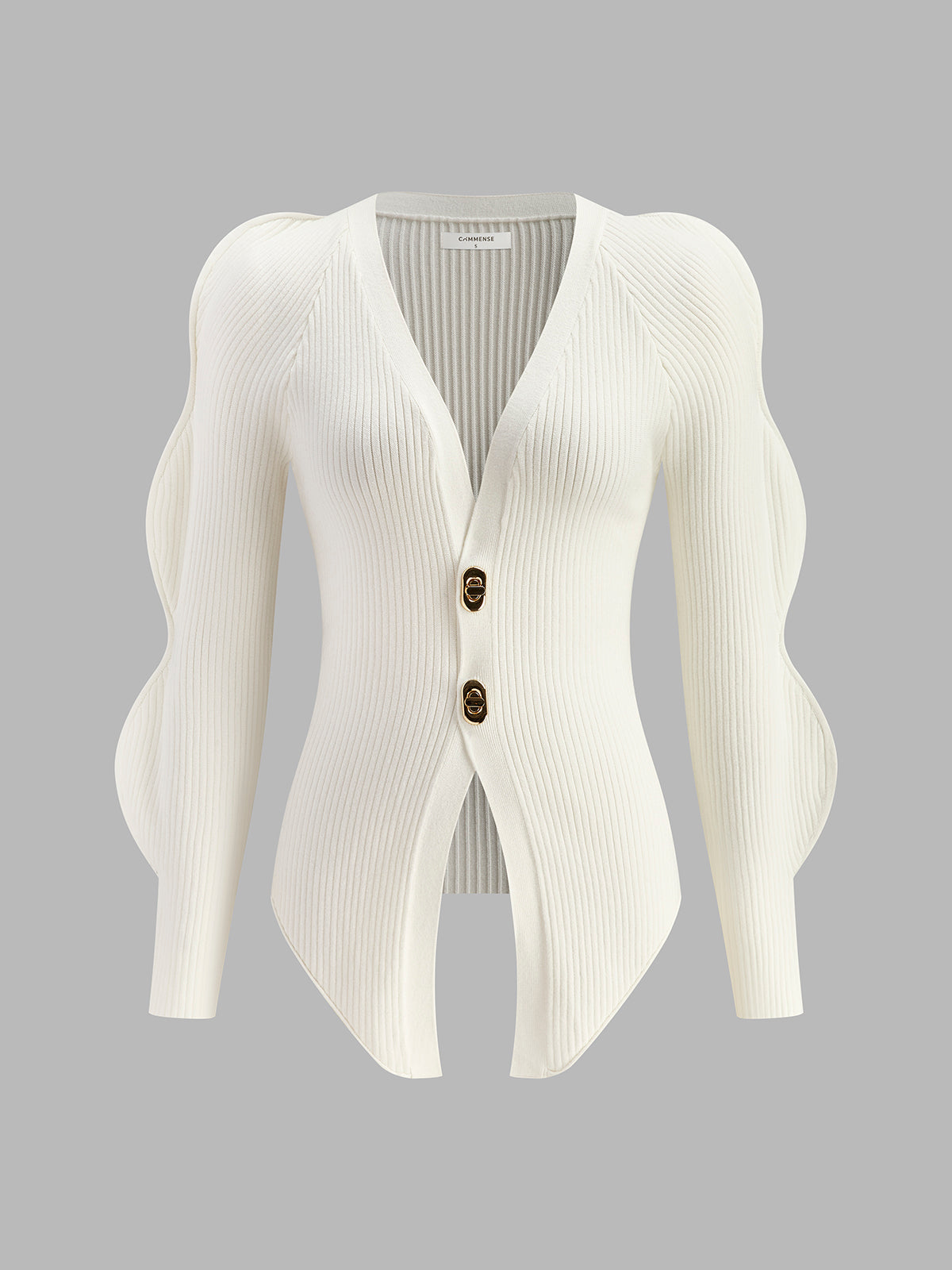 Turn Lock Wave-Sleeve Cardigan - Maison Sydney