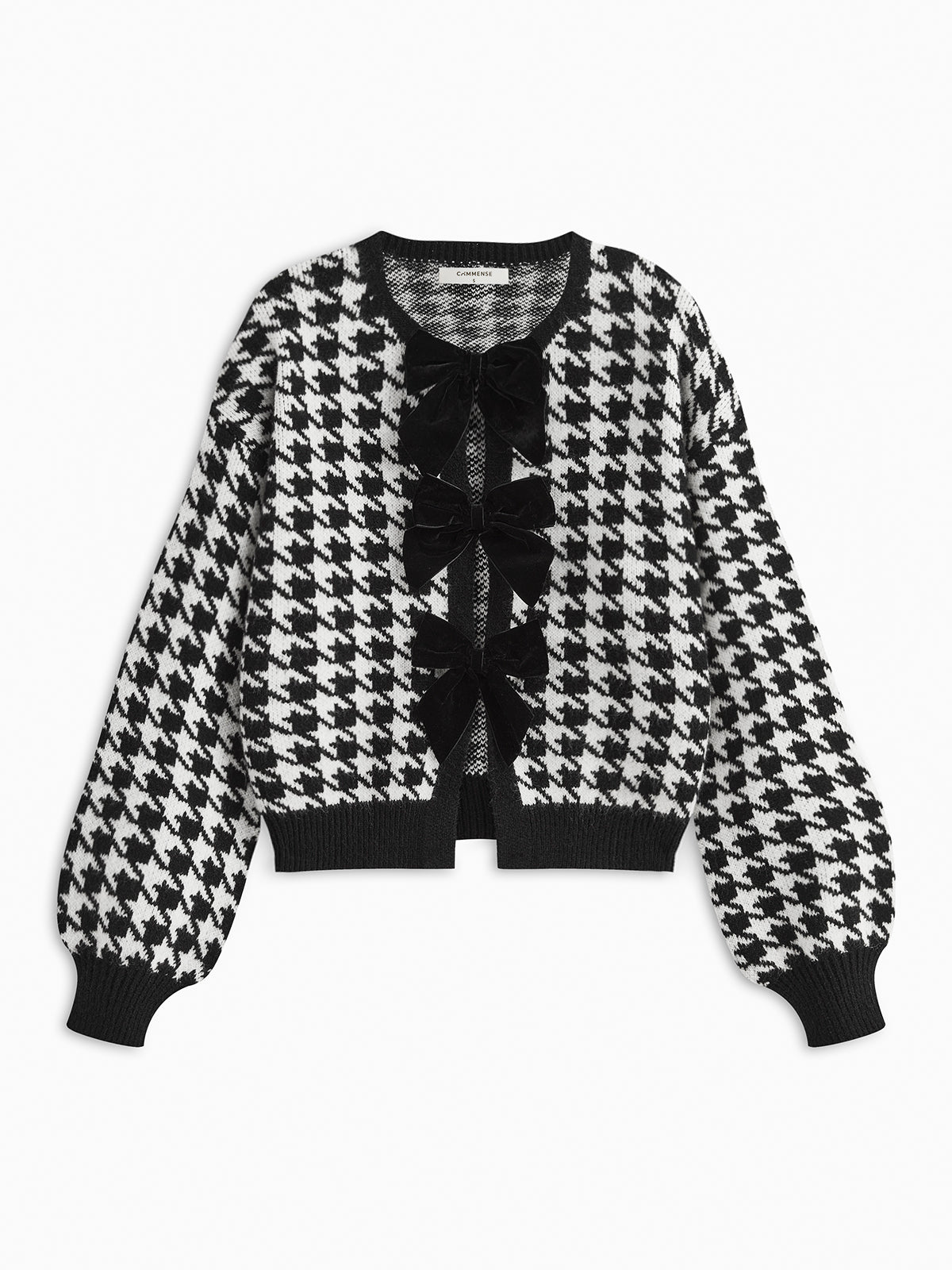 Velvet-Bow Lantern Sleeve Sweater - Maison Sydney