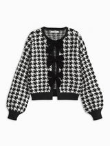 Velvet-Bow Lantern Sleeve Sweater - Maison Sydney