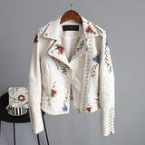 Magnolia | Women's Floral Embroidered Biker Jacket