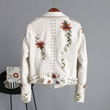 Magnolia | Women's Floral Embroidered Biker Jacket