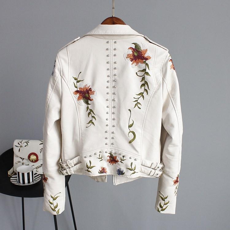 Magnolia | Women's Floral Embroidered Biker Jacket