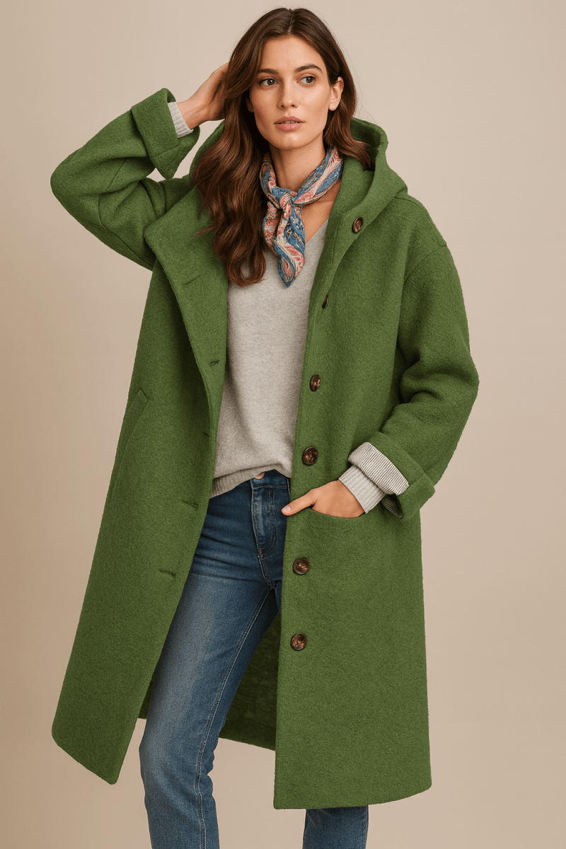 Felicity | Women's Elegant Mid-Length Button Coat