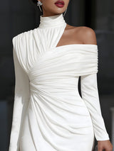 Maisie | One-Shoulder Draped Ruched Midi Dress