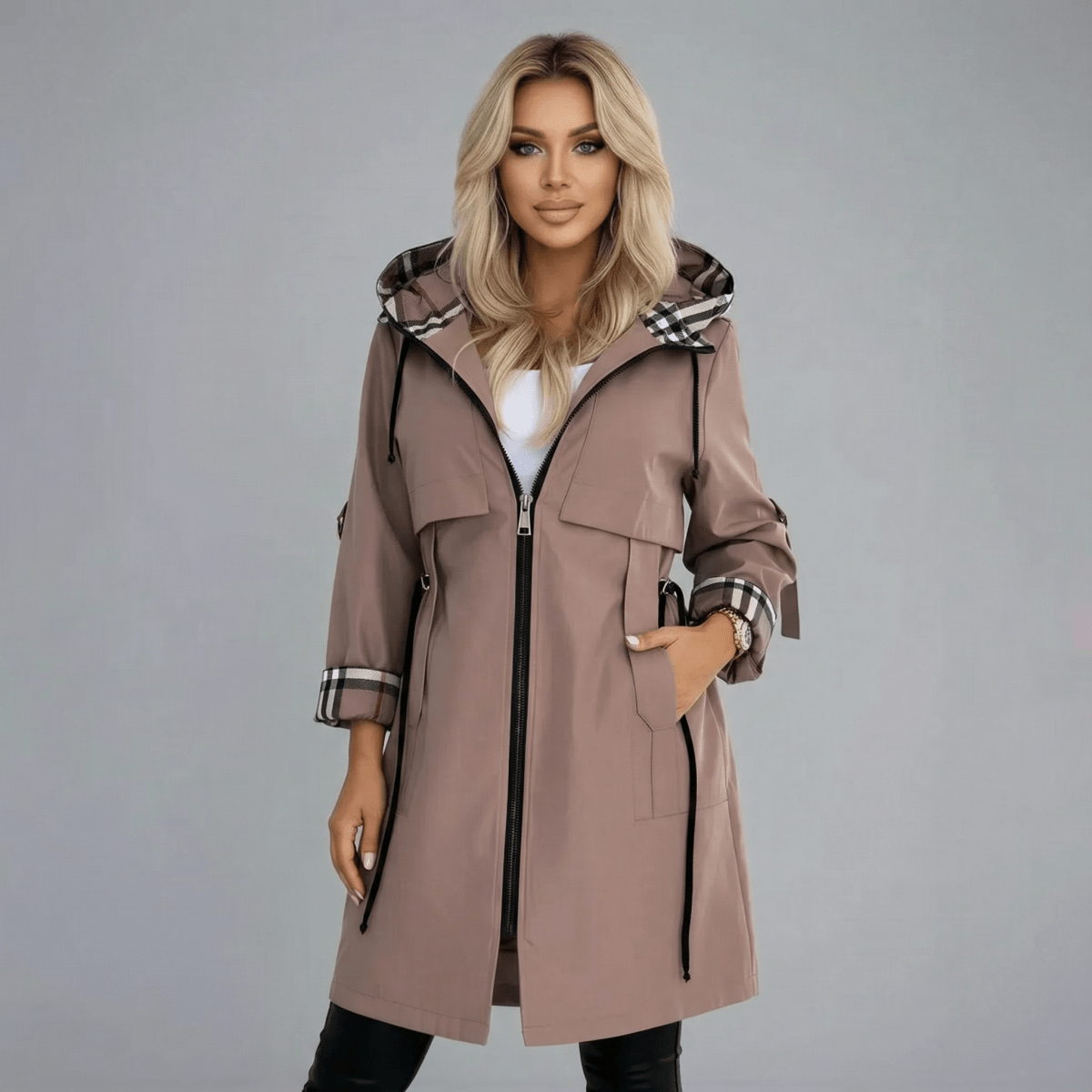 Amelia | Women's Zip Coat with Protective Hood & Tailored Fit
