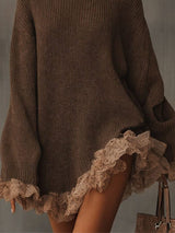 Winona | Cozy Oversized Ribbed Knit Mini Sweater Dress